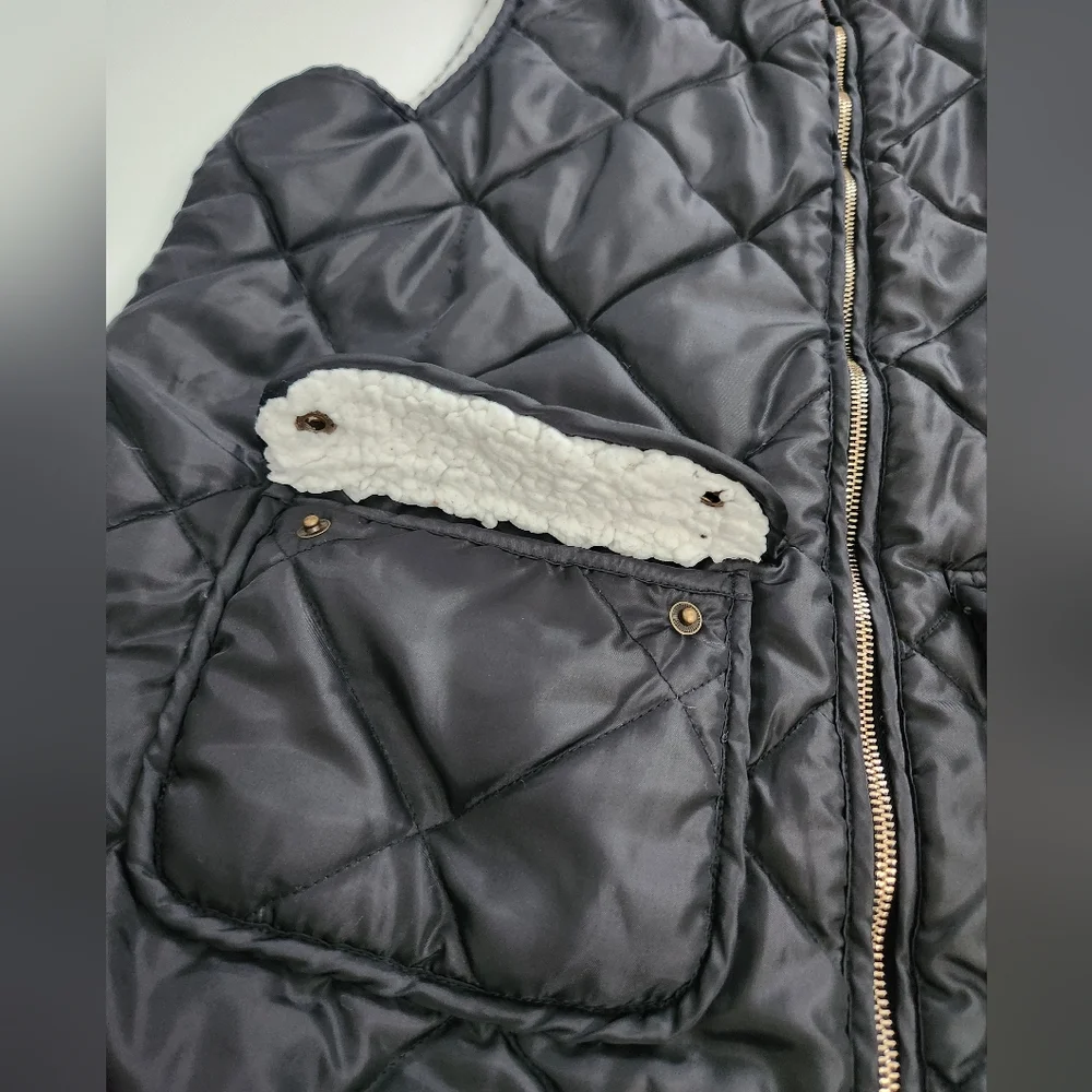 Mud Pie‎ Duncan Black Sherpa Vest / Size L